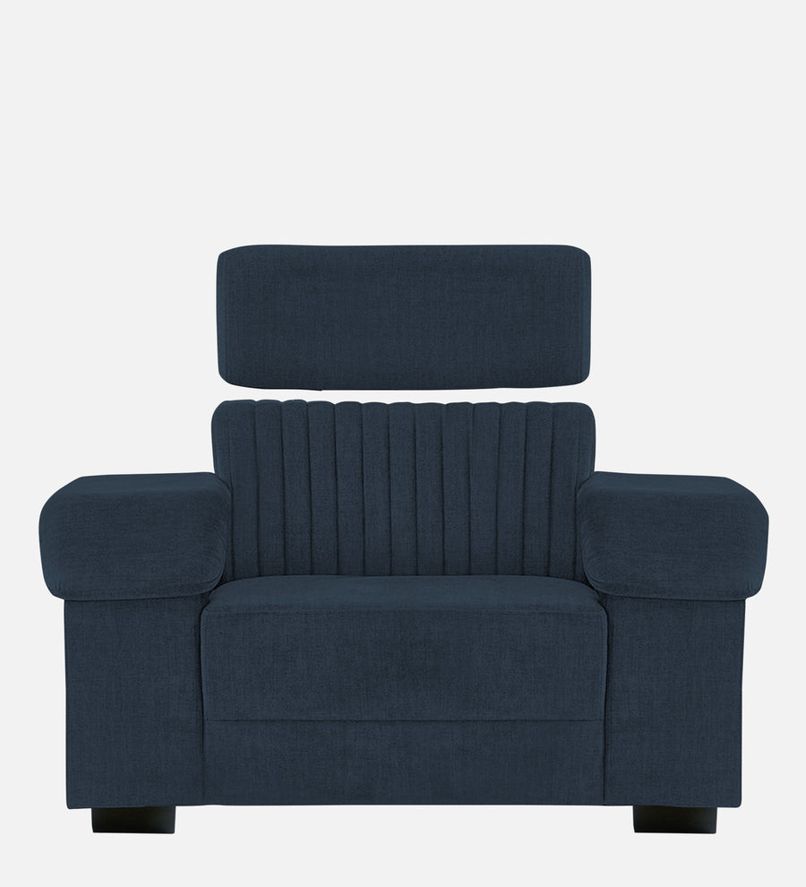 Draco Fabric 1 Seater Sofa In Denim Blue Colour - Febonic Living