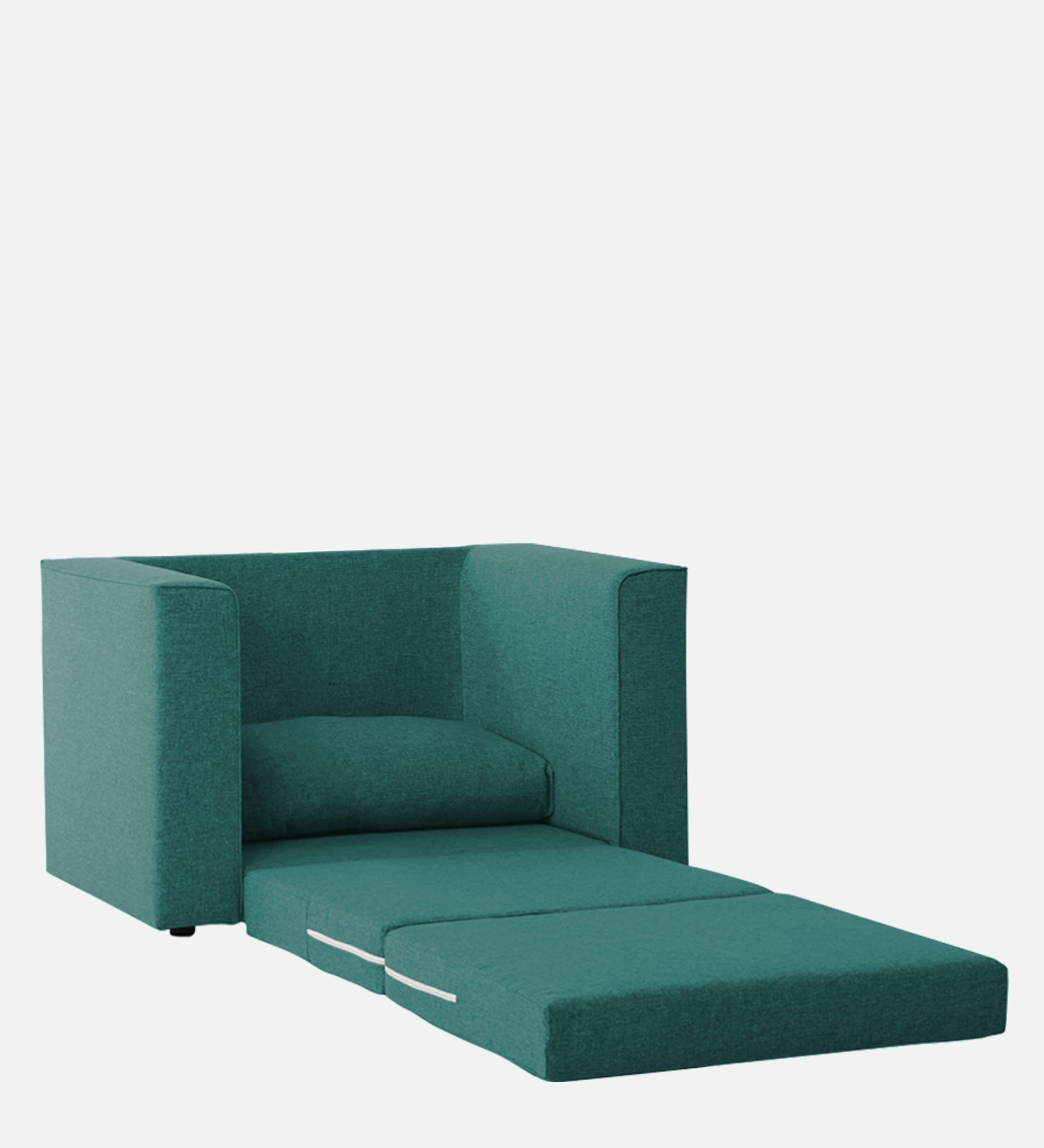 Kenia Fabric 1 Seater Convertible Sofa Cum Bed in Sea Green Colour