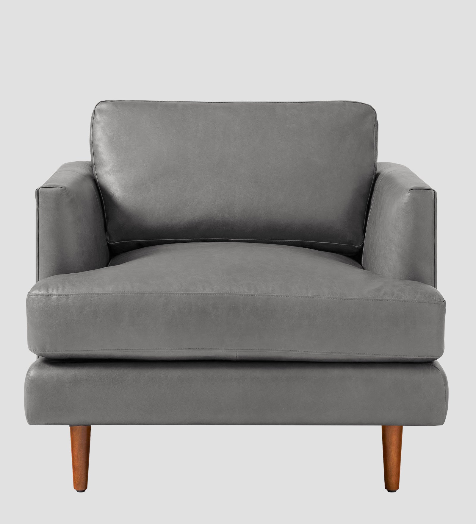 Sterio Leatherette 1 Seater Sofa In  Dim Grey Colour - Febonic Living