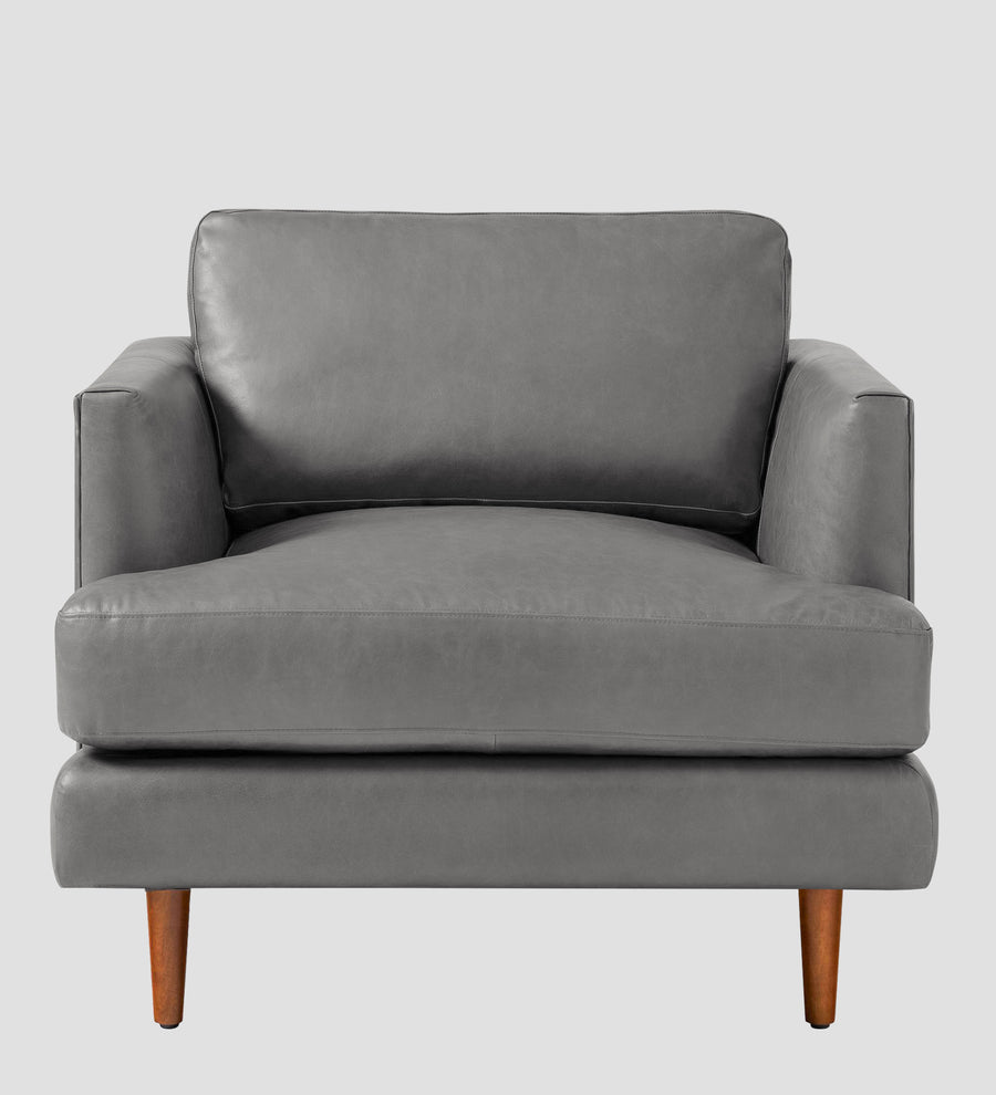 Sterio Leatherette 1 Seater Sofa In Dim Grey Colour - Febonic Living
