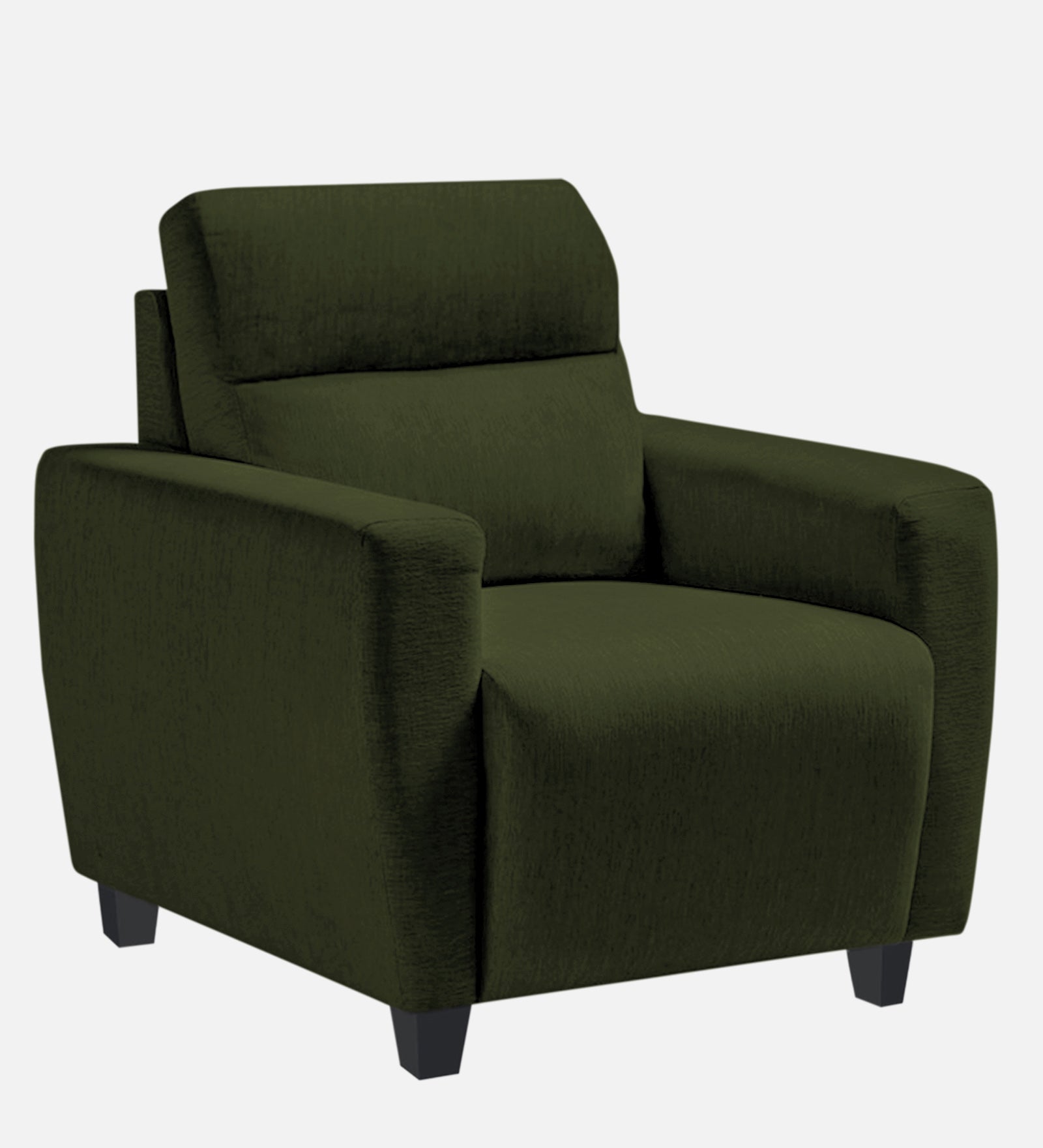 Bakadi Fabric 1 Seater Sofa in Olive Green Colour