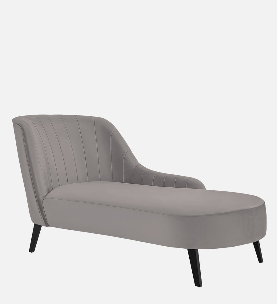 Flora Velvet Rhs Chaise Lounger In Pearl Grey Colour - Febonic Living