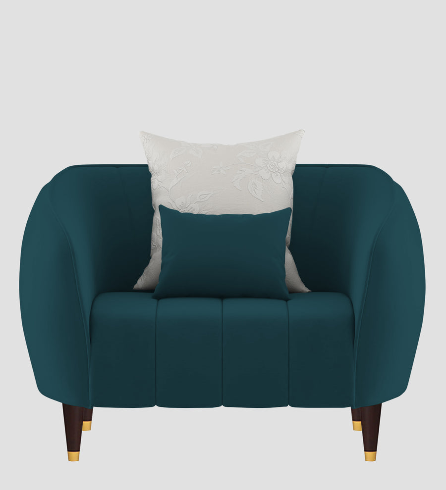 Hairo Velvet 1 Seater Sofa In Arabian Green Colour - Febonic Living