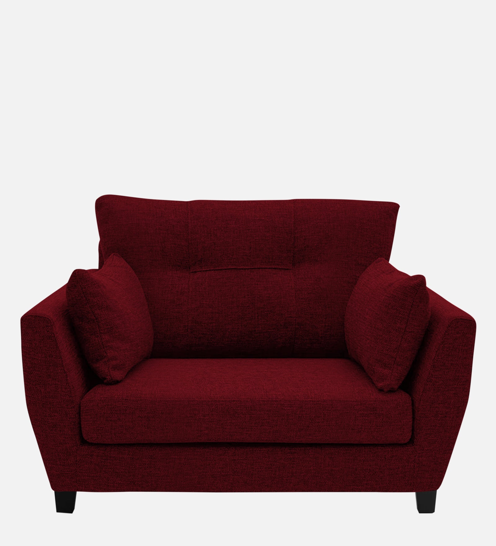 Mario Fabric 1 Seater Sofa in Ruby Red Colour