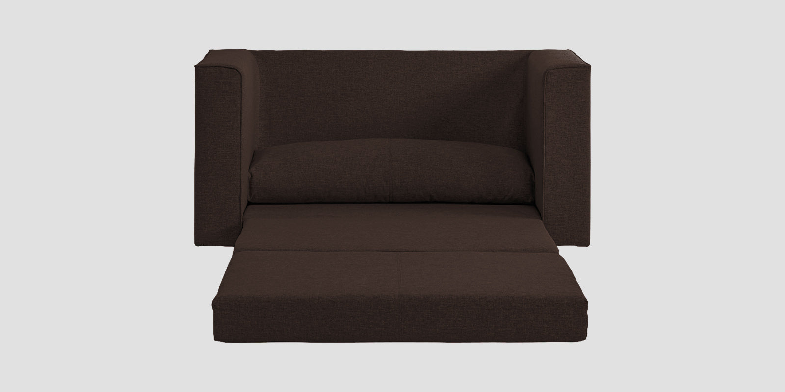 Kenia Fabric 2 Seater Foldable Sofa Cum Bed In Coffee Brown Colour - Febonic Living