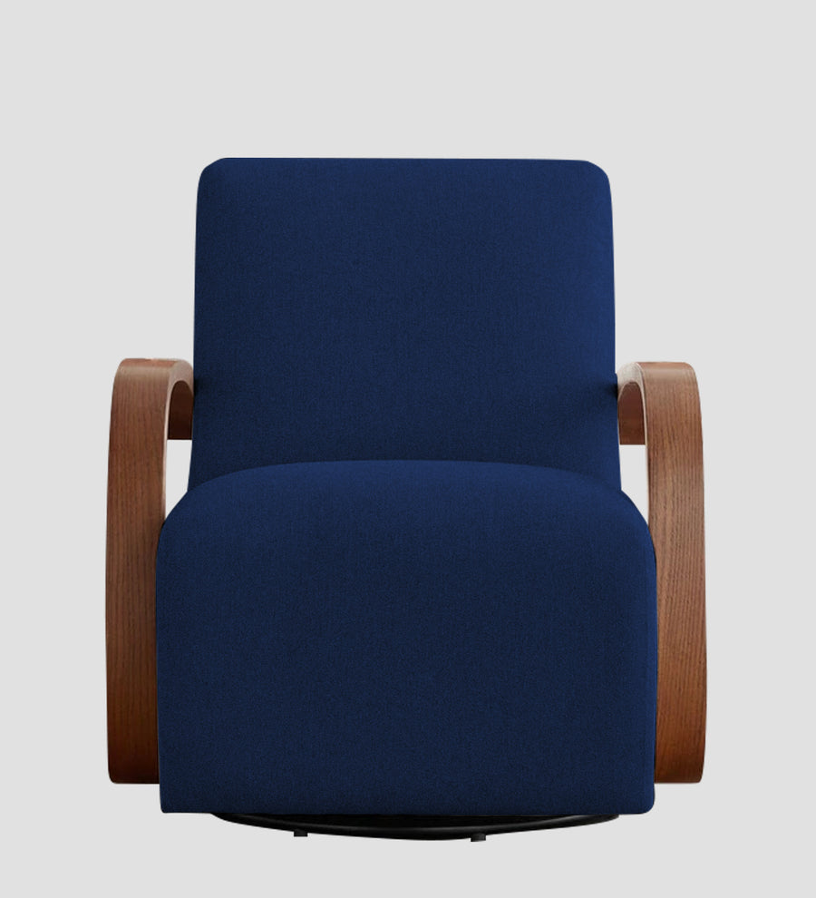 Balma Fabric Swivel Chair In Royal Blue Colour - Febonic Living
