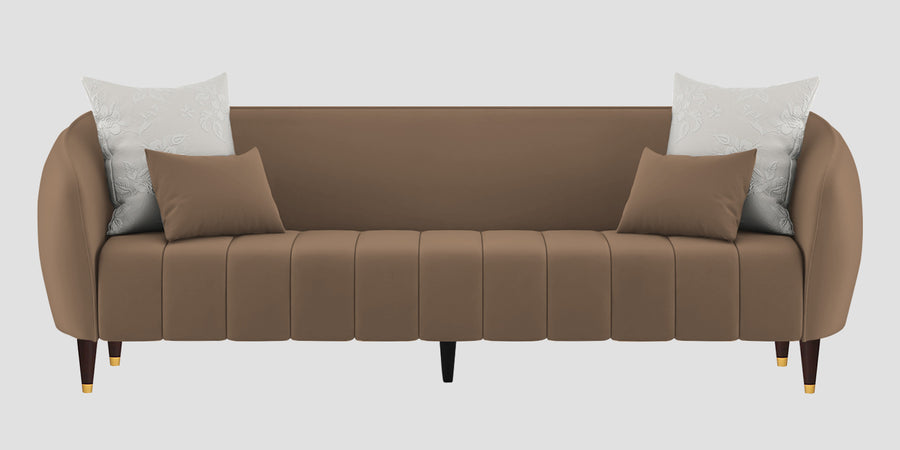 Hairo Velvet 3 Seater Sofa In Mocha Mouse Colour - Febonic Living