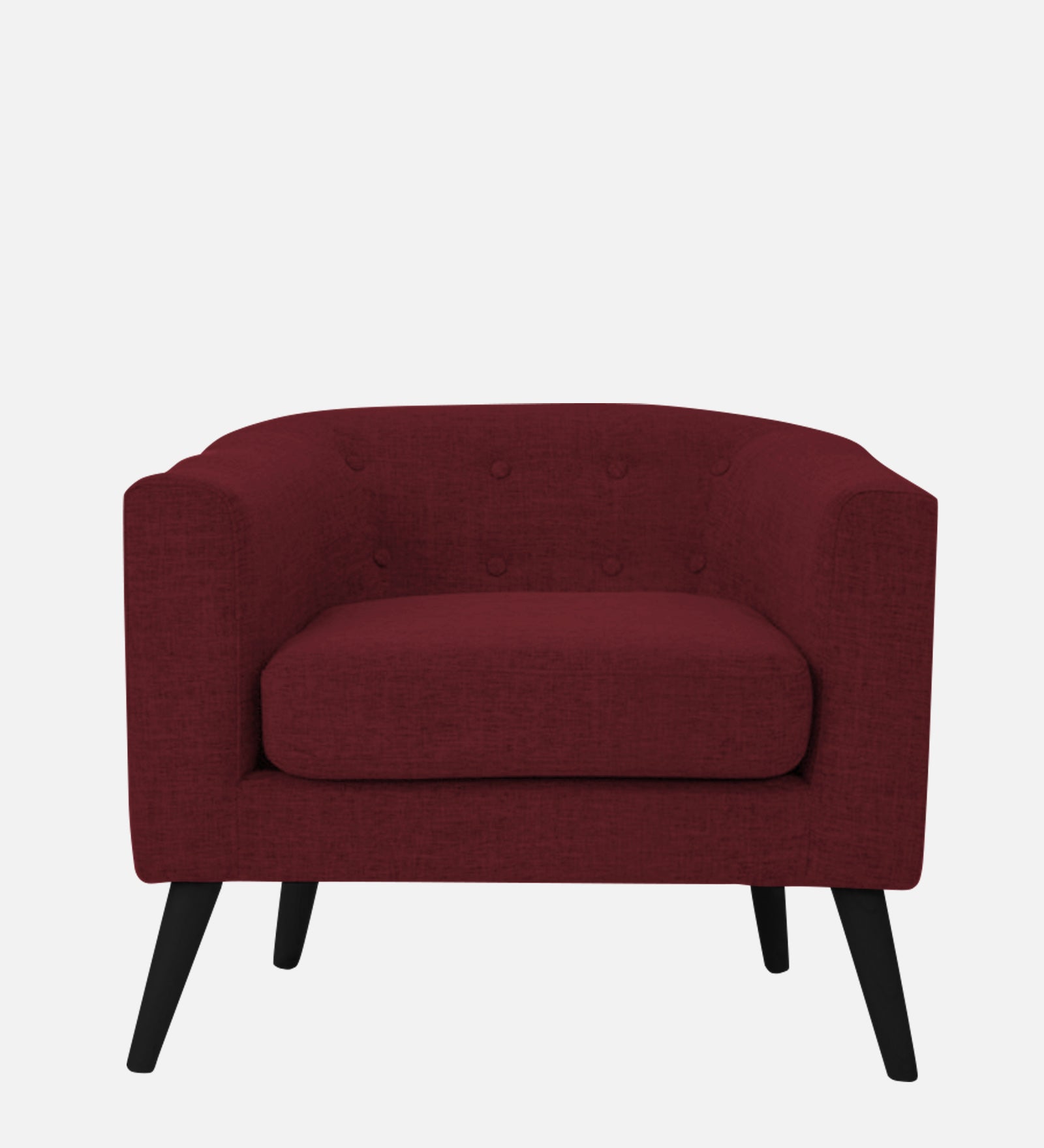 Casper Fabric 1 Seater Sofa in Blood Maroon Colour