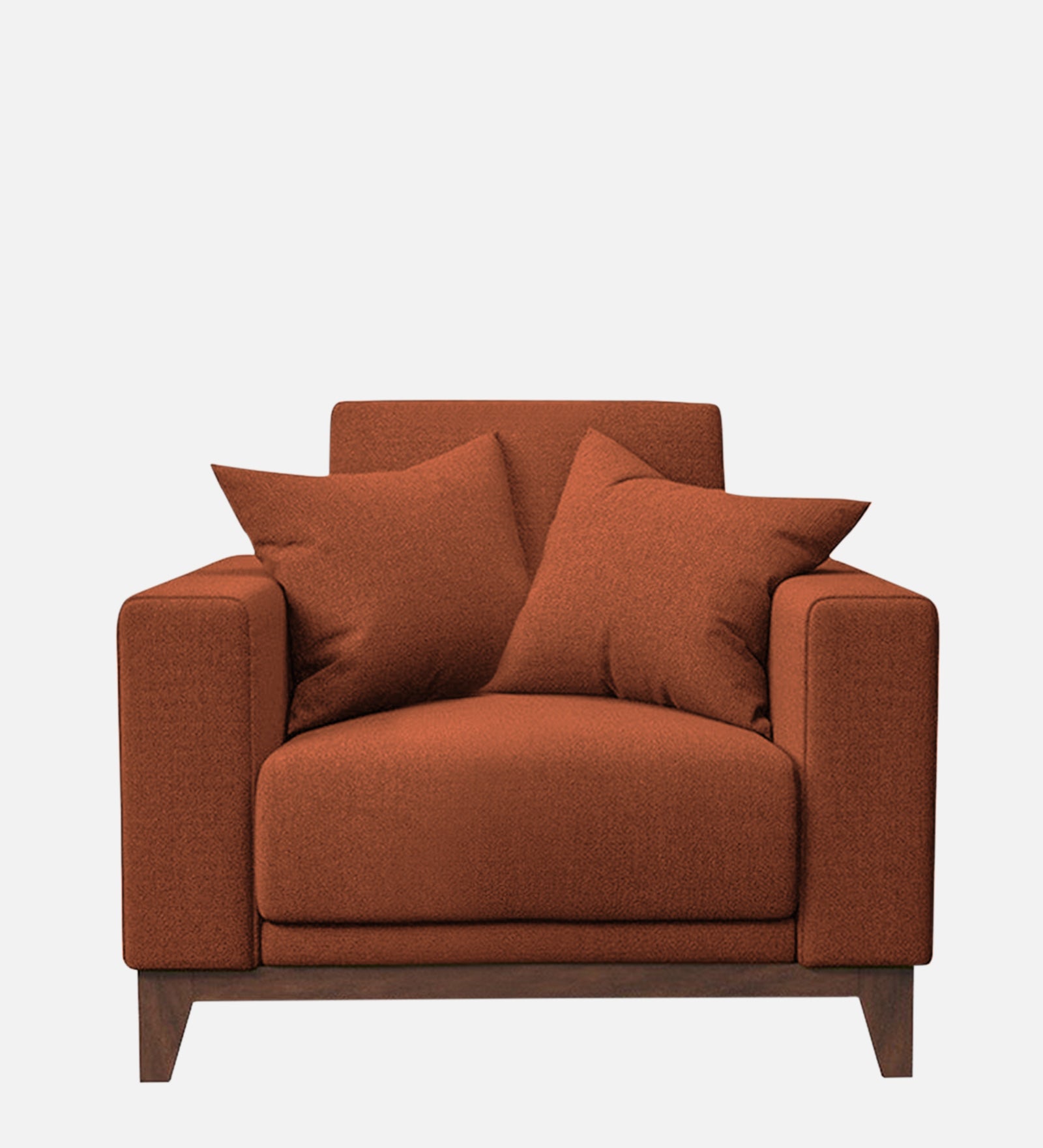 Luca Fabric 1 Seater Sofa in Royal Orange Colour