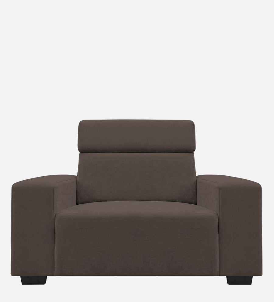 Hiro Fabric 1 Seater Sofa In Lito Brown Colour - Febonic Living