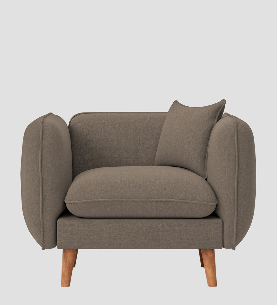 Reva Fabric 1 Seater Sofa In Hazel Beige Colour - Febonic Living