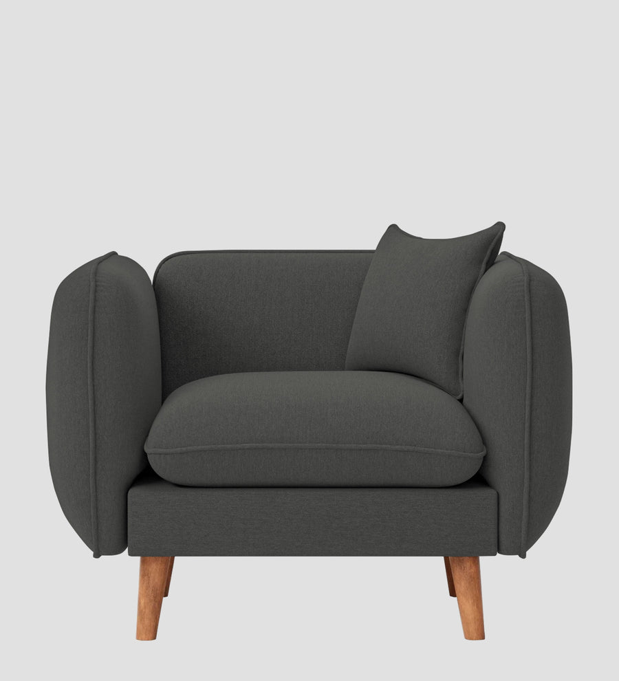 Reva Fabric 1 Seater Sofa In Stone Grey Colour - Febonic Living