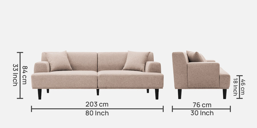Cobby Fabric 3 Seater Sofa In Mush Beige Colour - Febonic Living