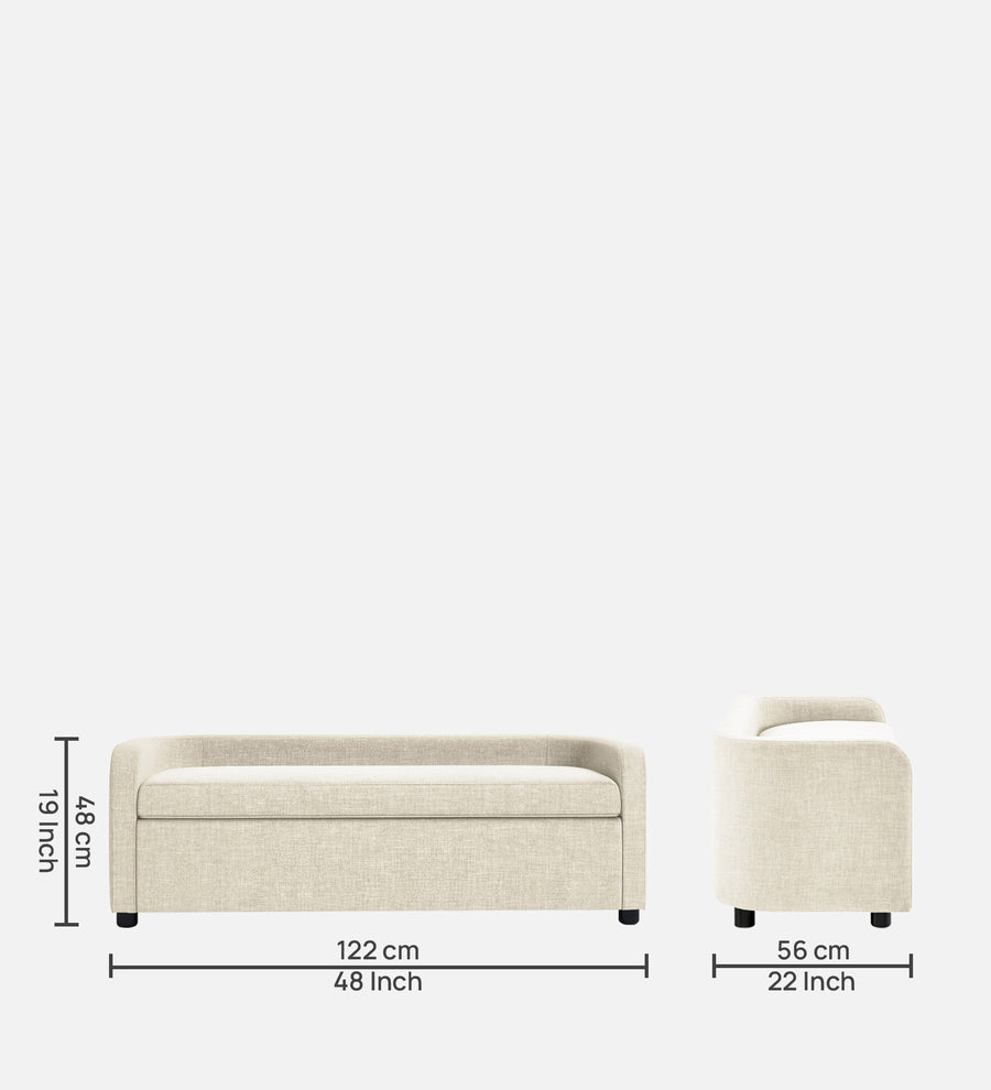 Cooper Fabric Storage Bench In Ivory Cream Colour - Febonic Living