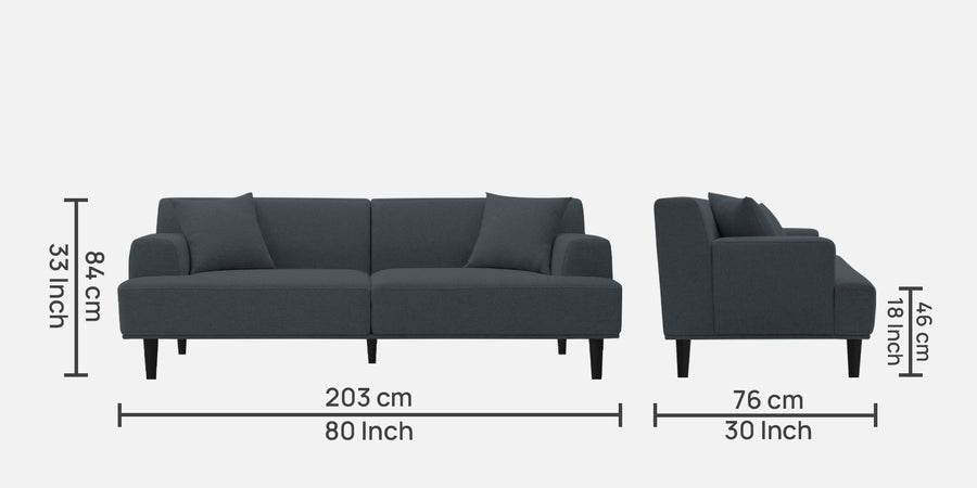 Cobby Fabric 3 Seater Sofa In Duby Grey Colour - Febonic Living