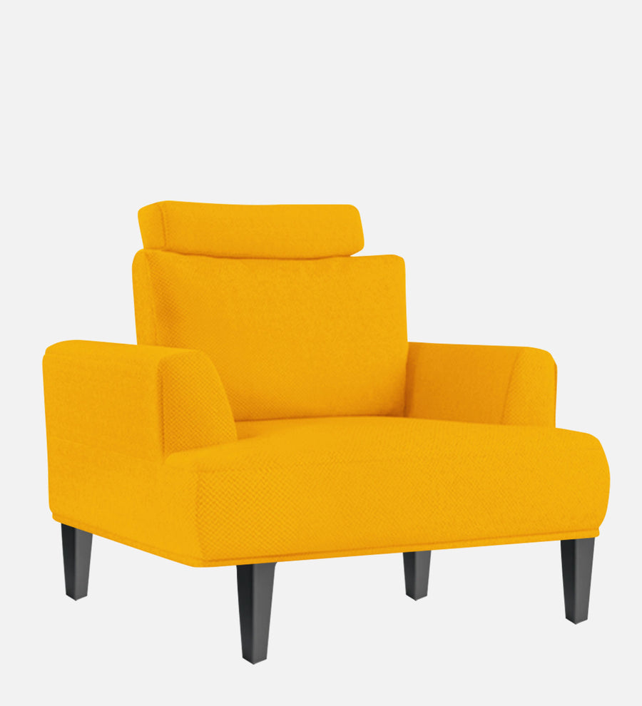 Como Fabric 1 Seater Sofa In Bold Yellow Colour - Febonic Living