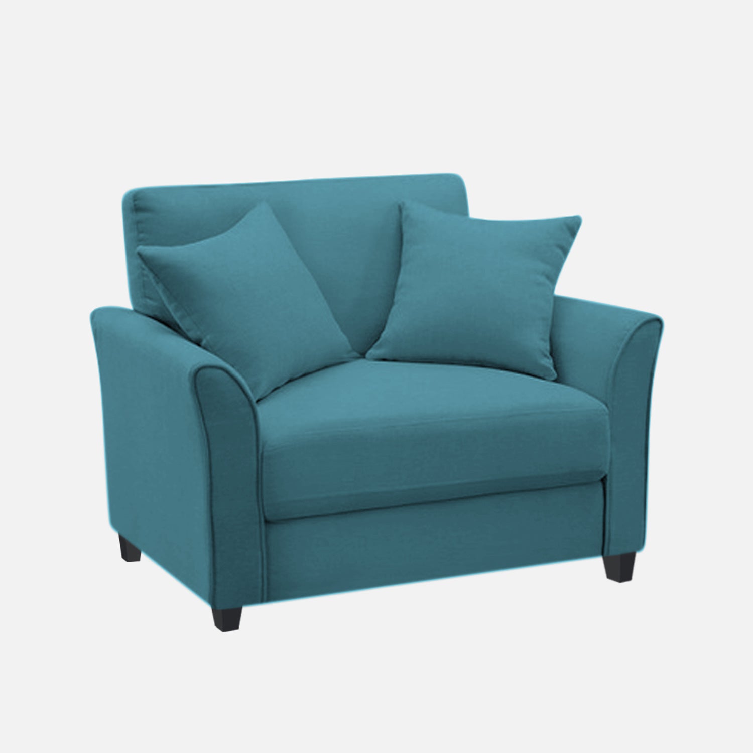 Daroo Velvet 1 Seater Sofa In Aqua Blue Colour