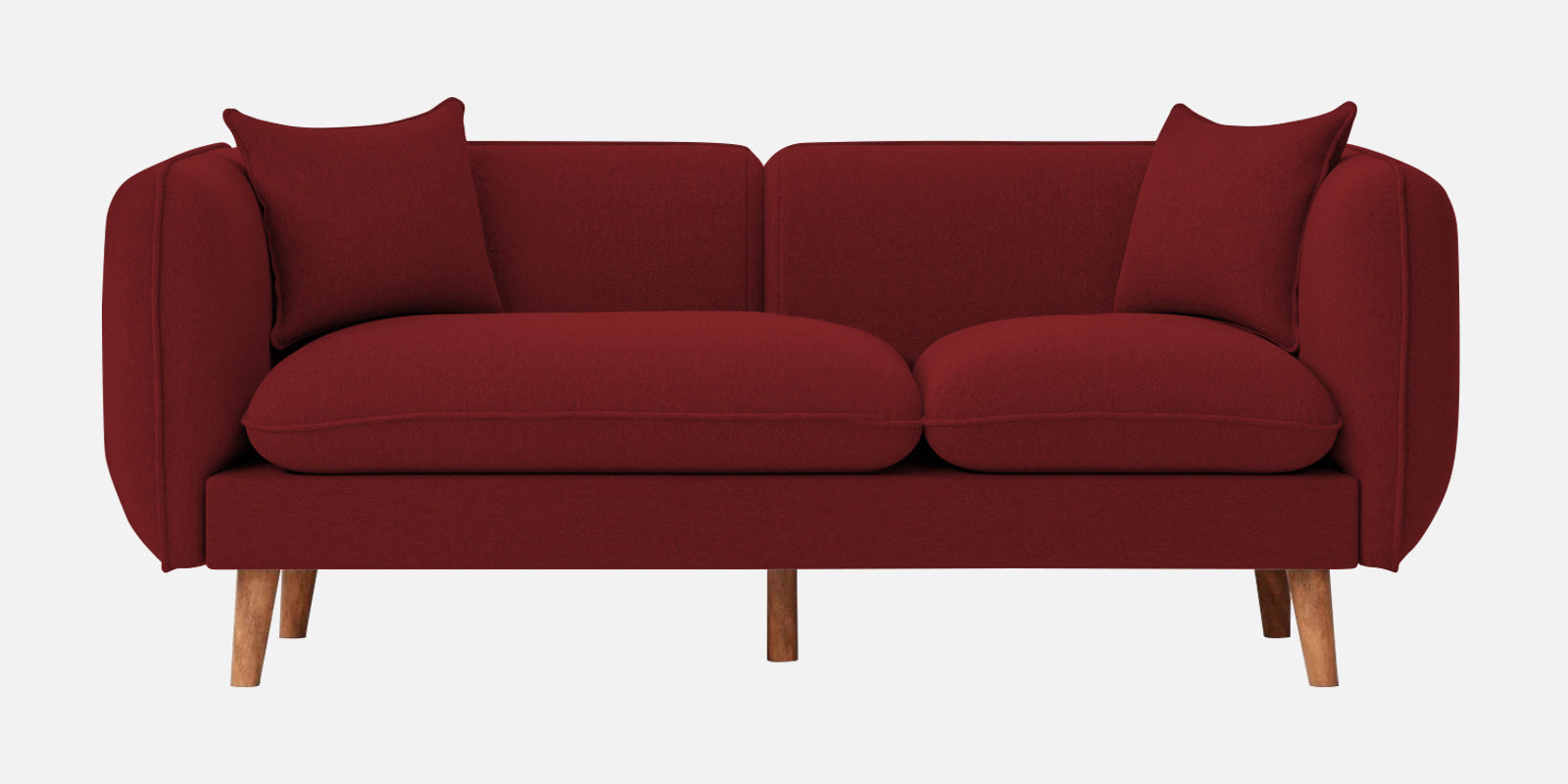 Reva Fabric 2 Seater Sofa In Corel Red Colour