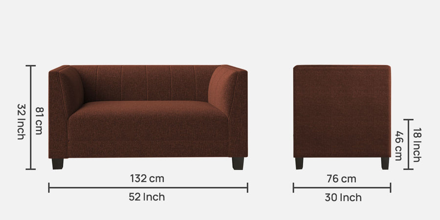 Chastin Fabric 2 Seater Sofa In Coffee Brown Colour - Febonic Living