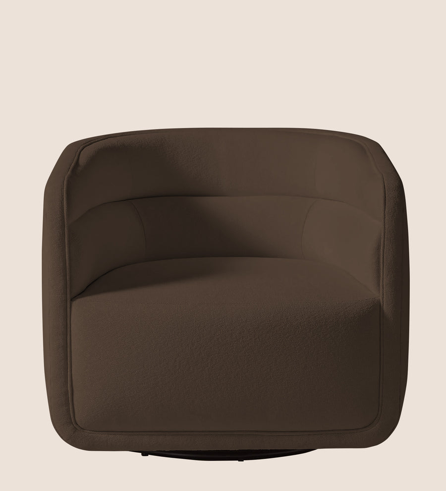 Ria Fabric Swivel Chair In Rosy Brown Colour - Febonic Living