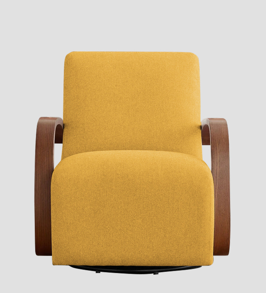 Balma Fabric Swivel Chair In Bold Yellow Colour - Febonic Living