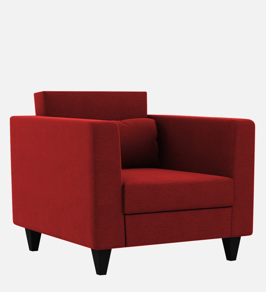 Nipul Fabric 1 Seater Sofa In Blood Maroon Colour - Febonic Living