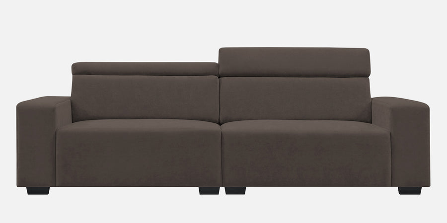 Hiro Fabric 3 Seater Sofa In Lito Brown Colour - Febonic Living