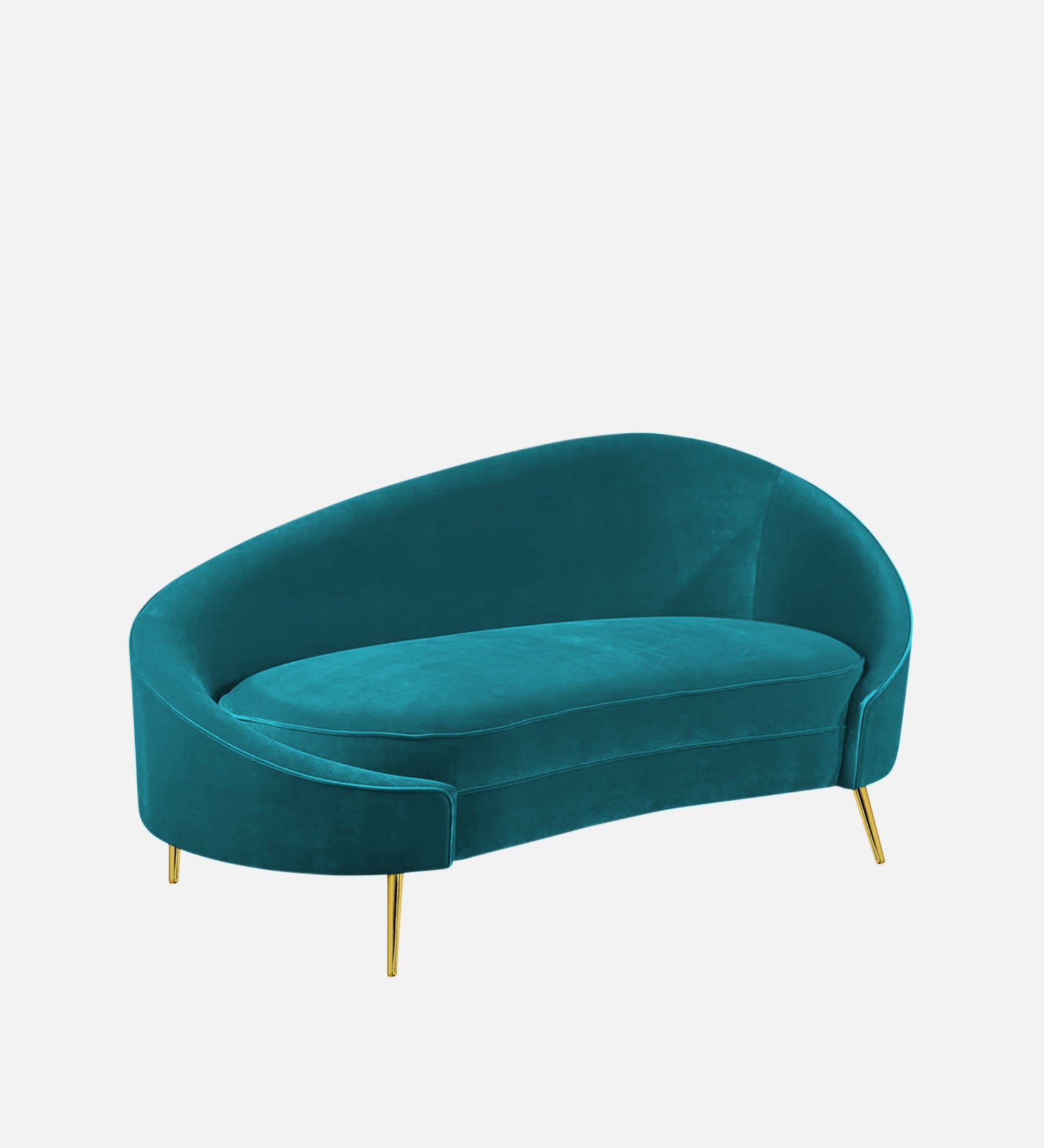 Cely Velvet LHS Chaise Lounger in Pine green Colour