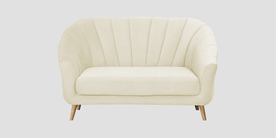 Kaylee Velvet 2 Seater Sofa In Warm White Colour - Febonic Living