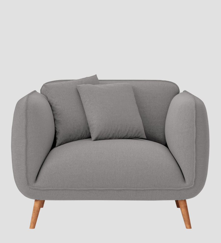Zia Fabric 1 Seater Sofa In Silver Grey Colour - Febonic Living
