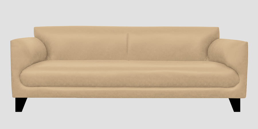 Convi Leatherette 3 Seater Sofa In Corn Beige Colour - Febonic Living