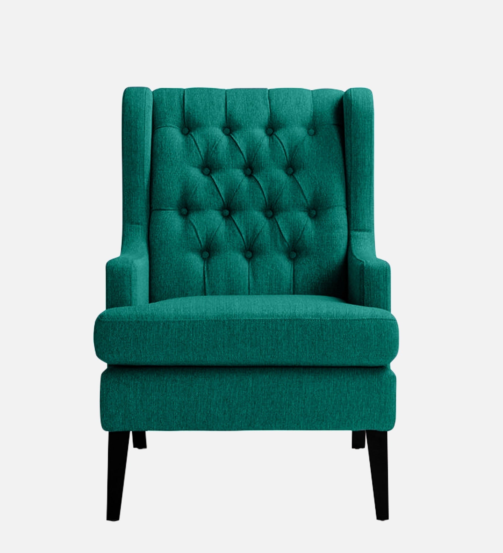 Panas Fabric Wing Chair In Sea Green Colour