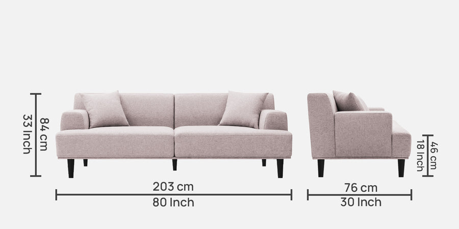 Cobby Fabric 3 Seater Sofa In Orchid Beige Colour - Febonic Living