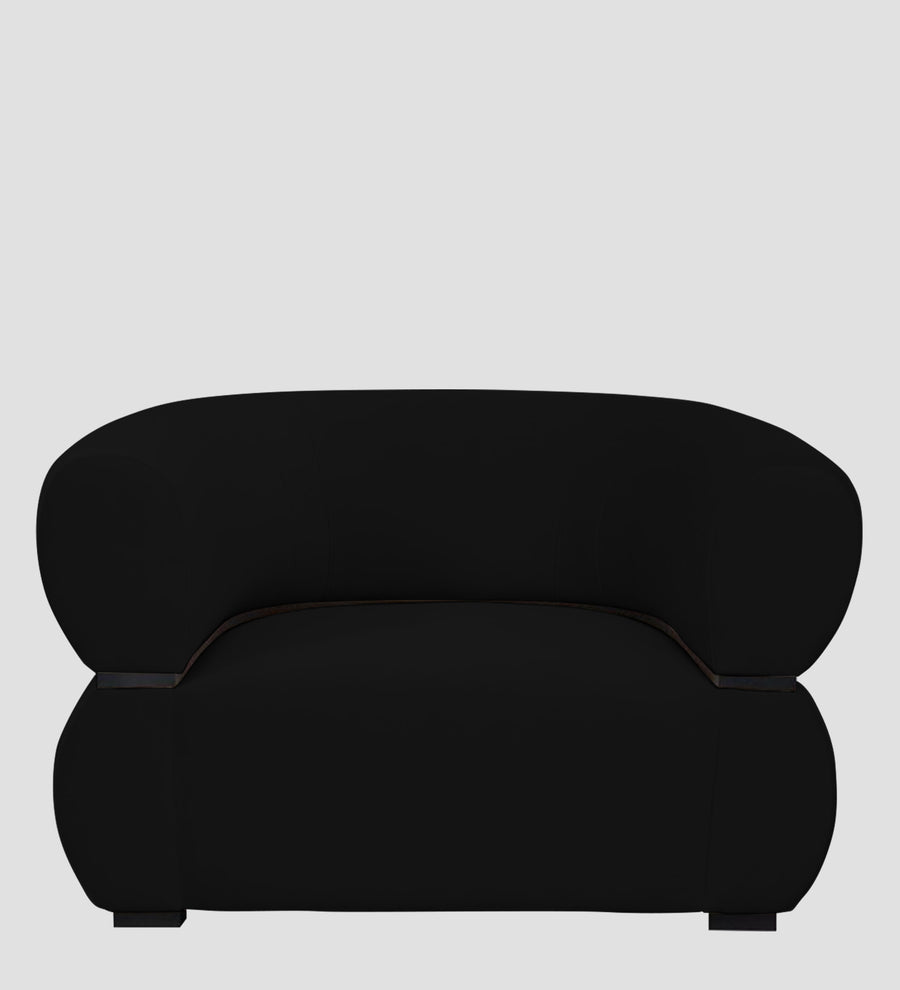 Kula Velvet 1 Seater Sofa In Adam Black Colour - Febonic Living