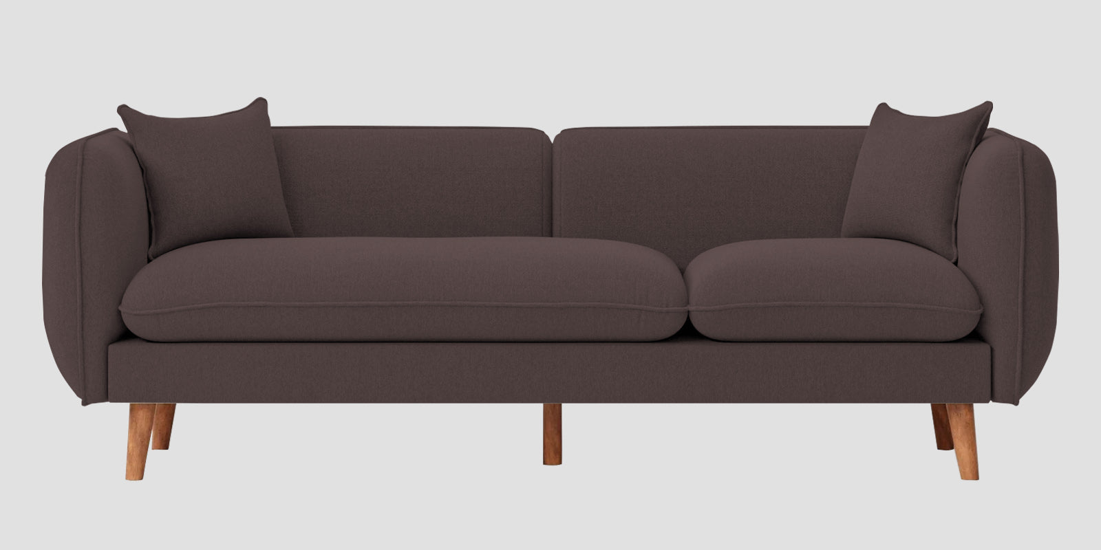 Reva Fabric 3 Seater Sofa In Night Brown Colour - Febonic Living