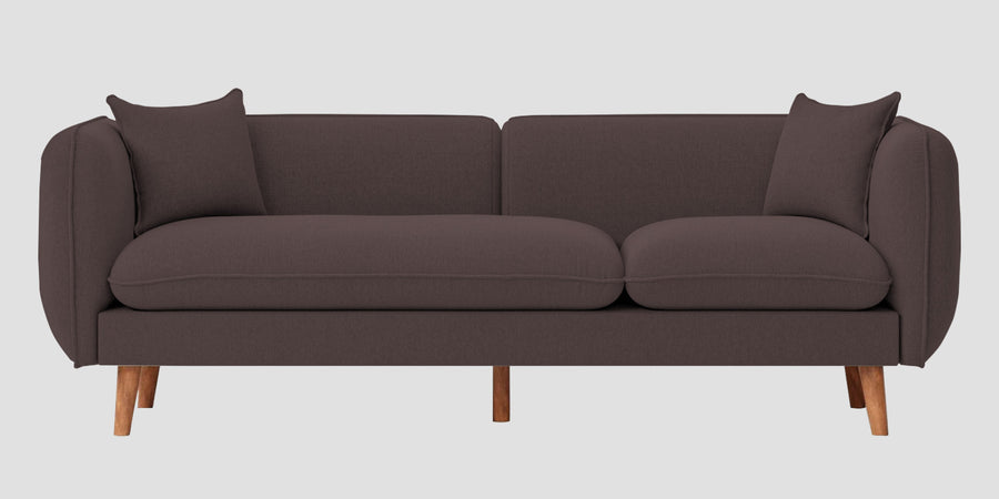 Reva Fabric 3 Seater Sofa In Night Brown Colour - Febonic Living
