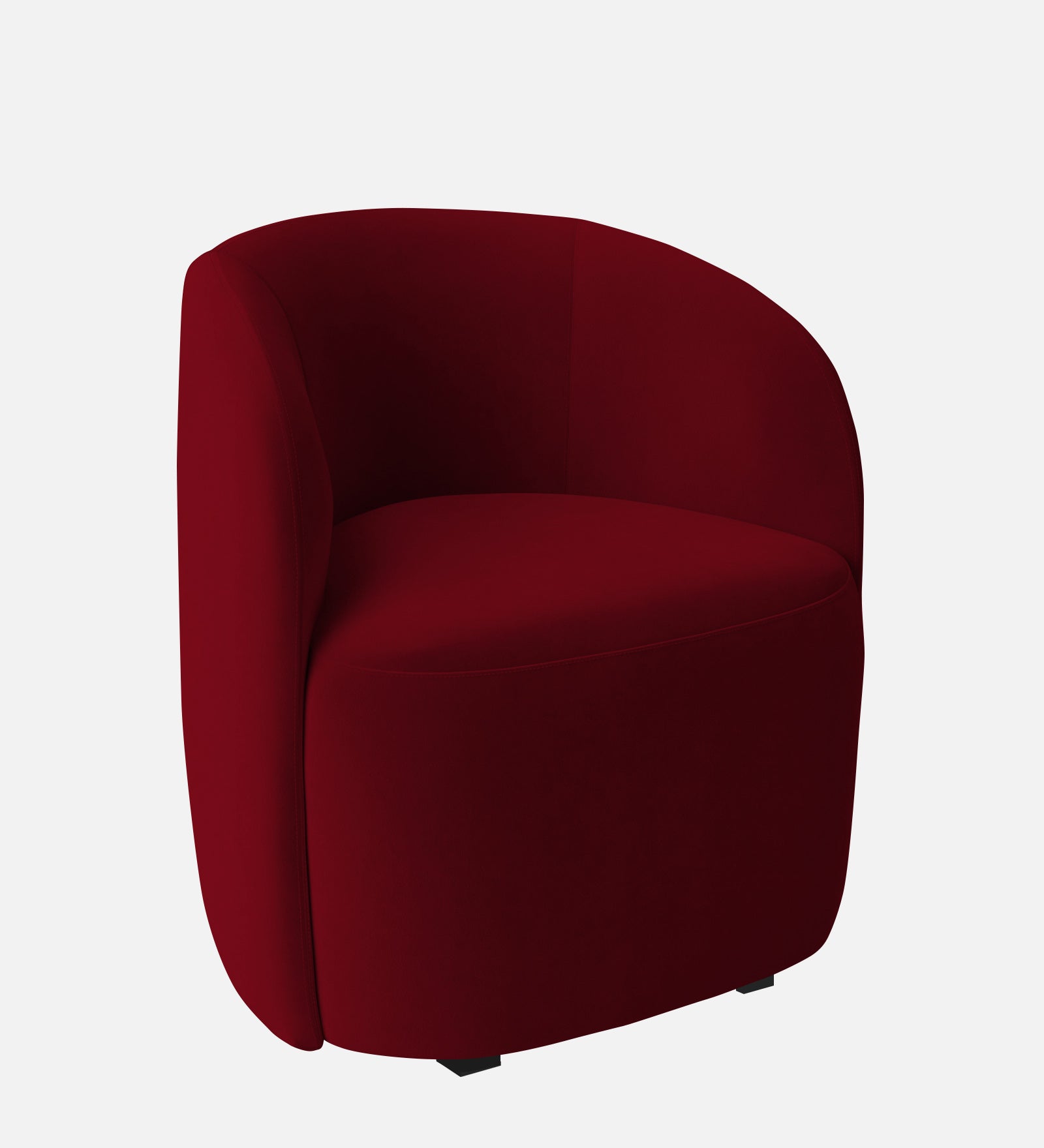 Lucky Velvet Wing Chair in Cherry Red Colour