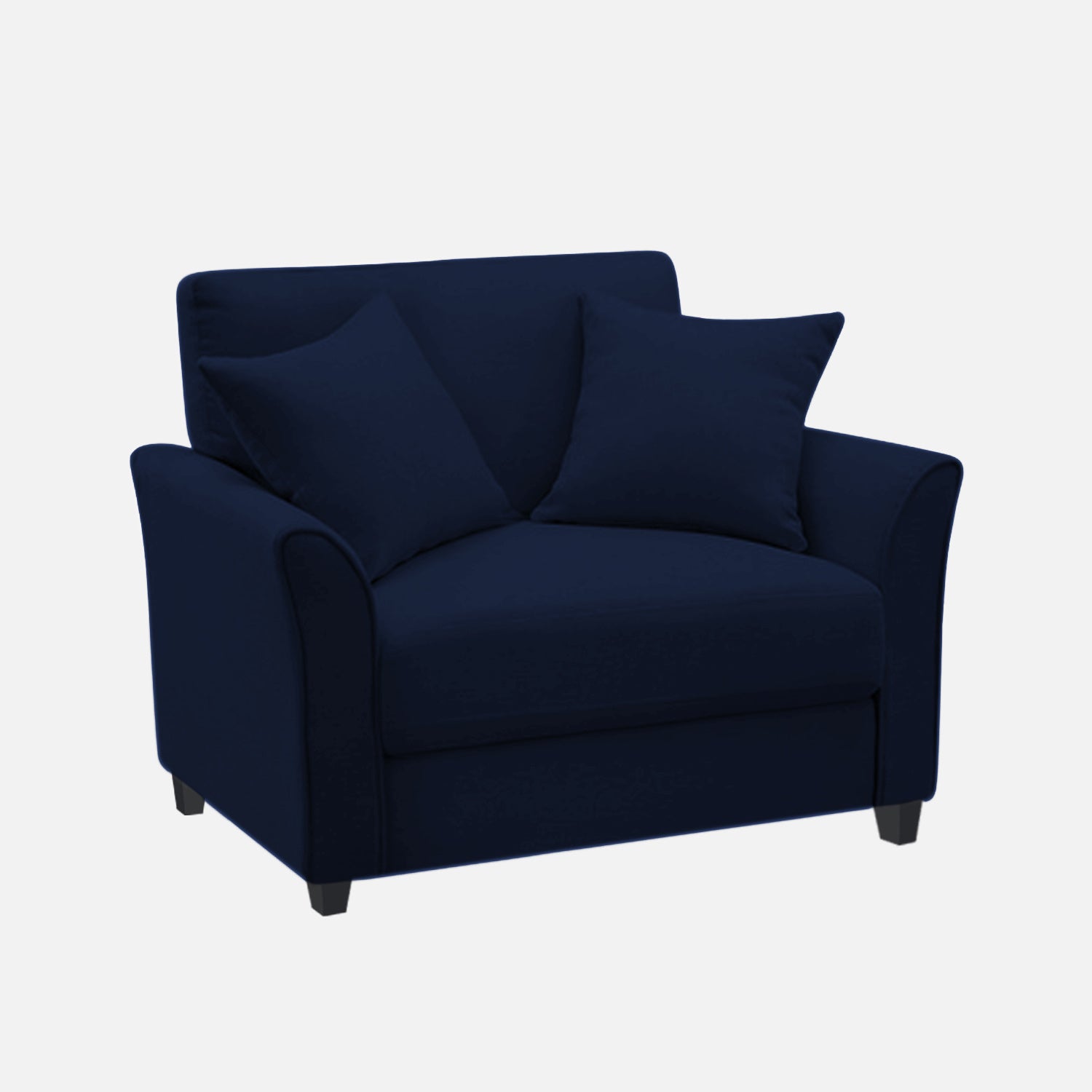 Daroo Velvet 1 Seater Sofa In Indigo Blue Colour