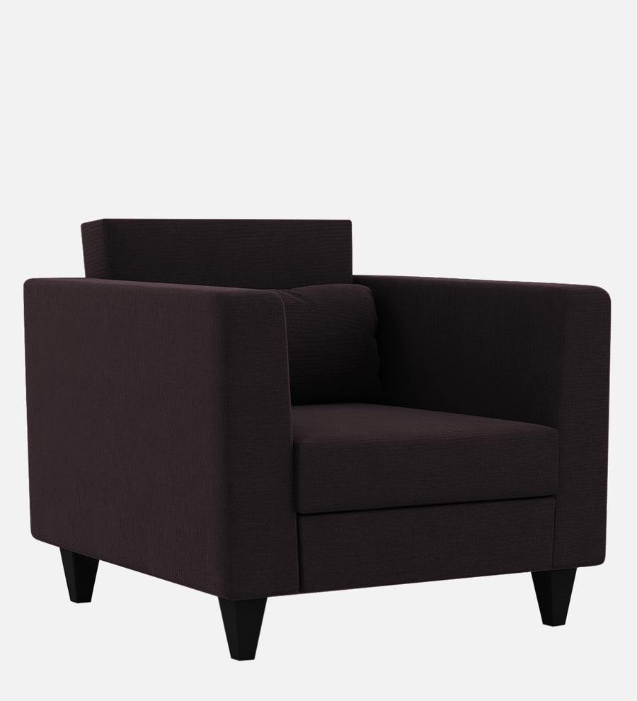 Nipul Fabric 1 Seater Sofa In Cara Brown Colour - Febonic Living