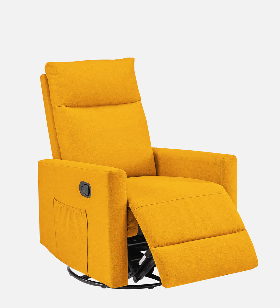 Zura Fabric 1 Seater Rotating Motorized Recliner In Bold Yellow Colour - Febonic Living