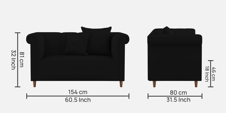Rubi Velvet 2 Seater Sofa In Adam Black Colour - Febonic Living