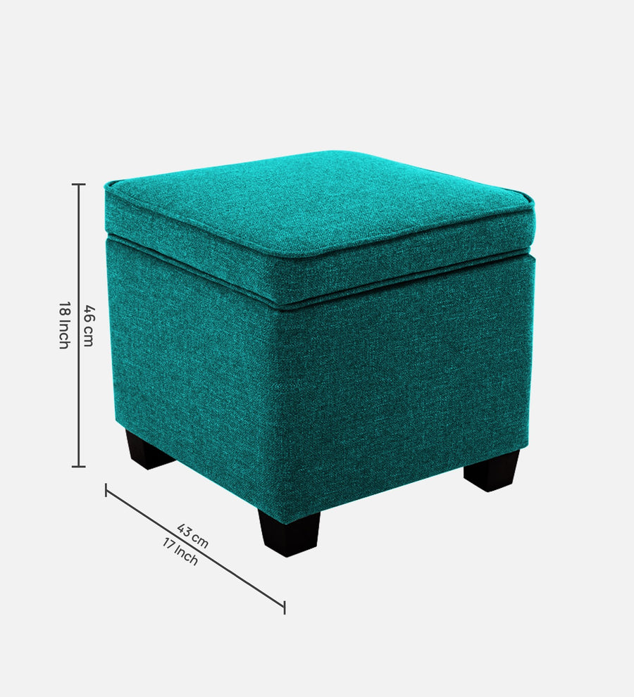 Sudan Fabric Ottoman In Sea Green Colour With Storage - Febonic Living