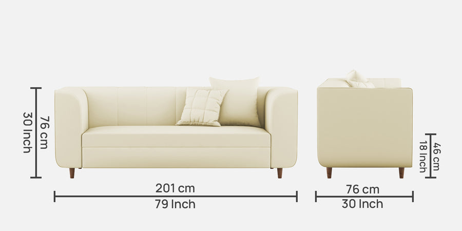 Sumo Velvet 3 Seater Sofa In Warm White Colour - Febonic Living