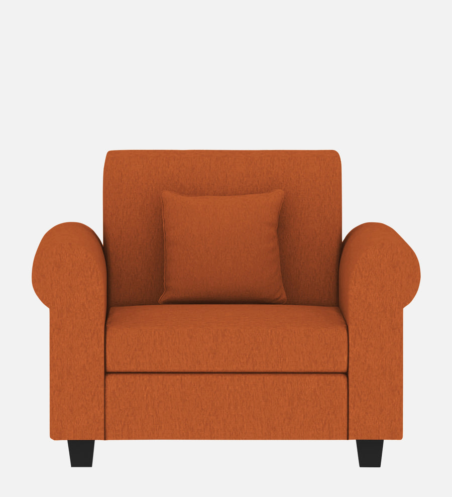 Derado Fabric 1 Seater Sofa In Vivid Orange Colour - Febonic Living