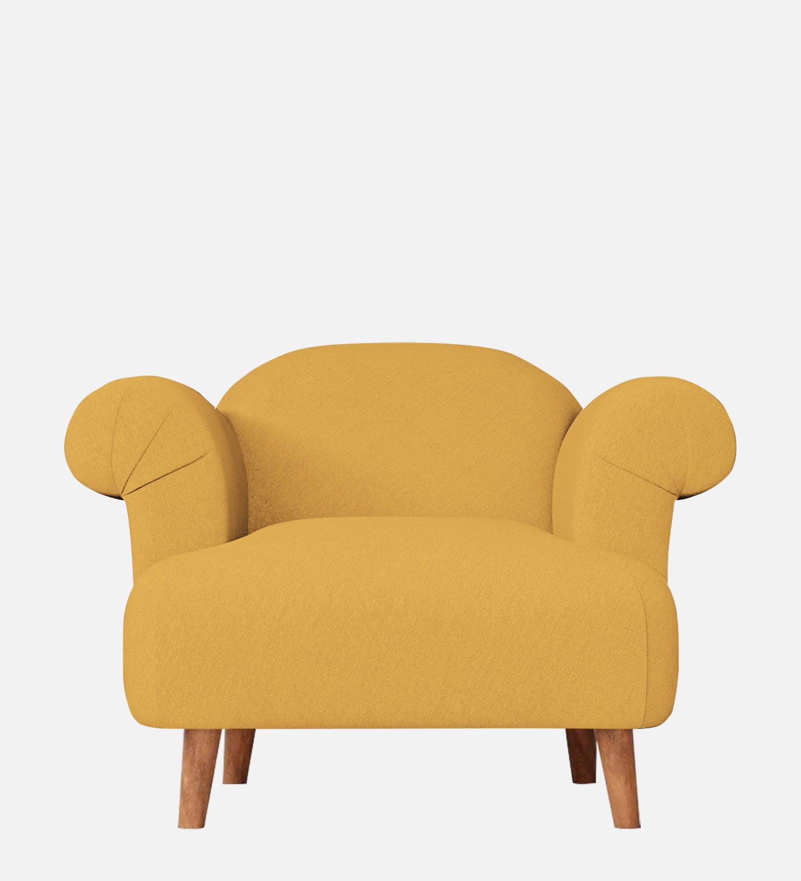 Barber Fabric 1 Seater Sofa in Corn Yellow Colour