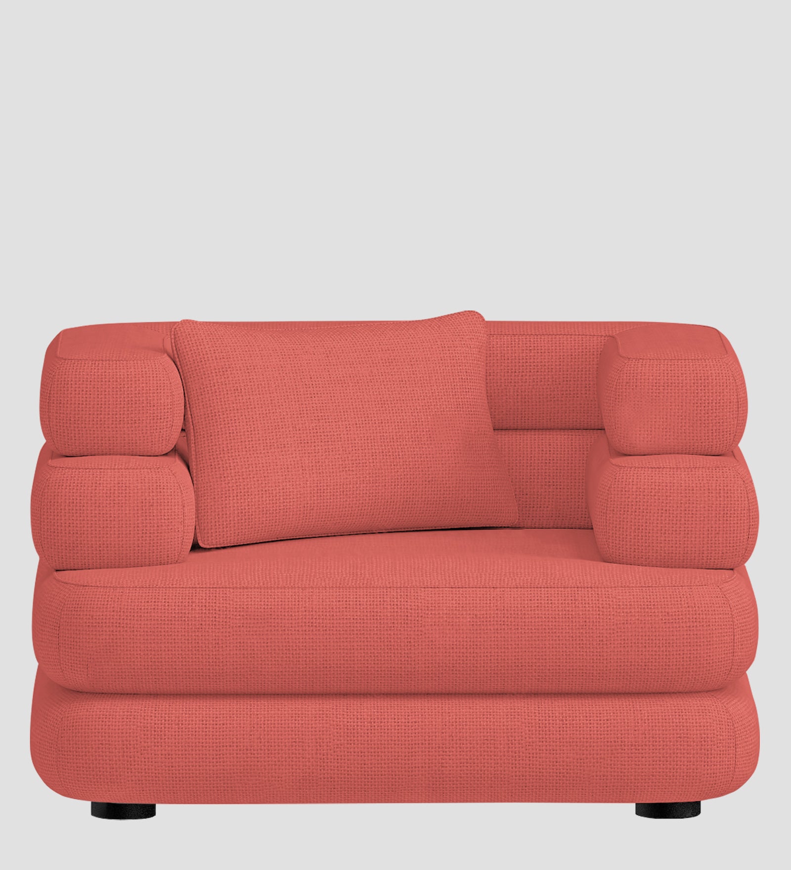 Wener Fabric 1 Seater Sofa in Salmon Pink Colour