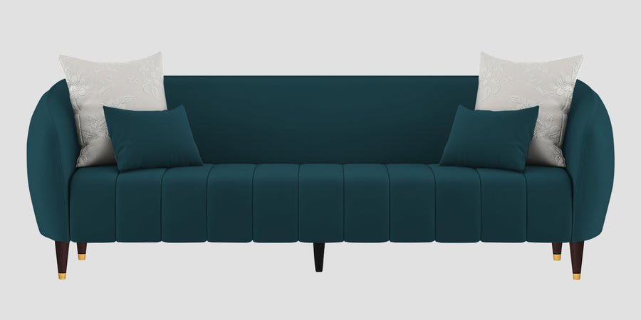 Hairo Velvet 3 Seater Sofa In Arabian Green Colour - Febonic Living