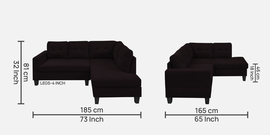Thomas Fabric Lhs Sectional Sofa 2 Lounger In Cara Brown Colour - Febonic Living