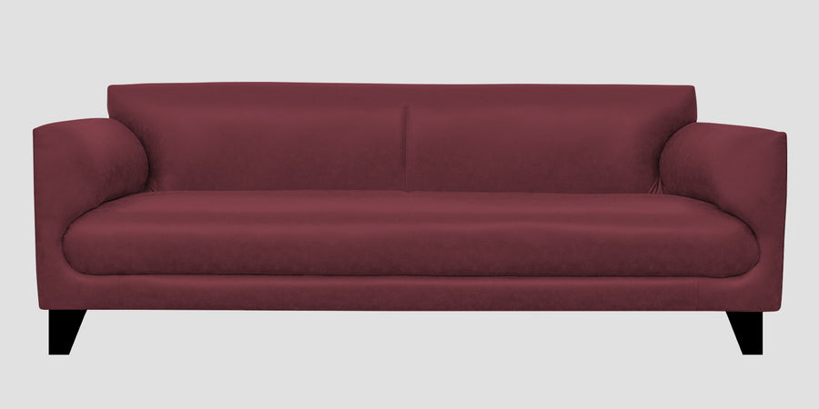 Convi Leatherette 3 Seater Sofa In Burgundy Maroon Colour - Febonic Living