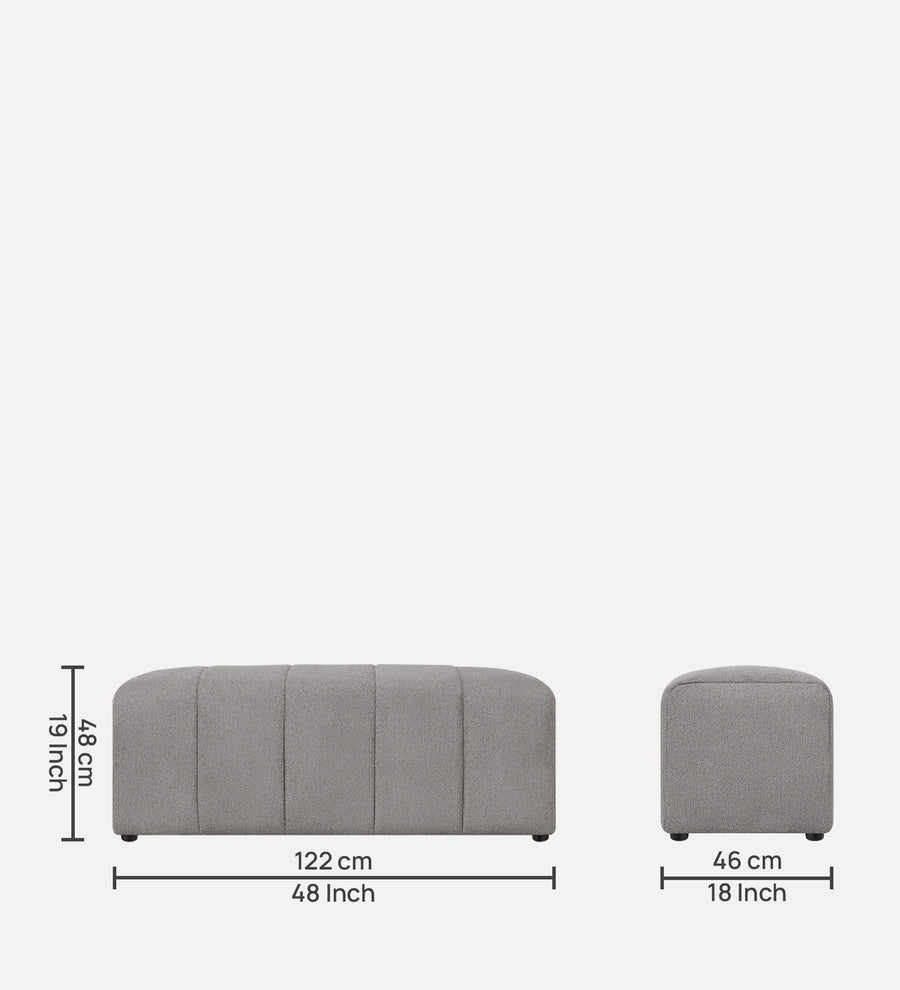 Rexi Boucle Fabric Bench In Swedan Gary Colour - Febonic Living